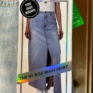 Tinseltown long denim jean skirt